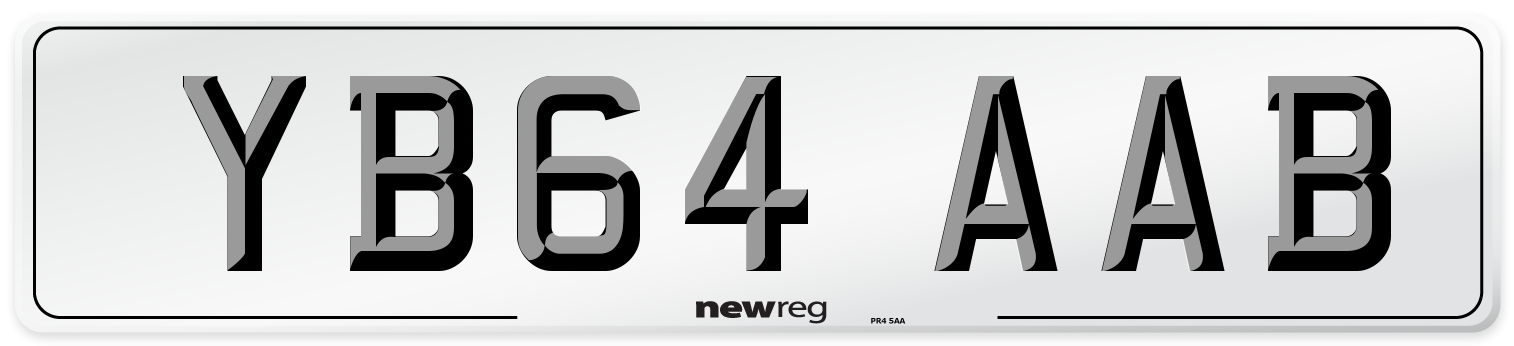 YB64 AAB Number Plate from New Reg